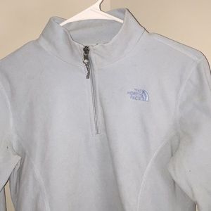 Girls NorthFace Light Blue Fleece Quarter Zip